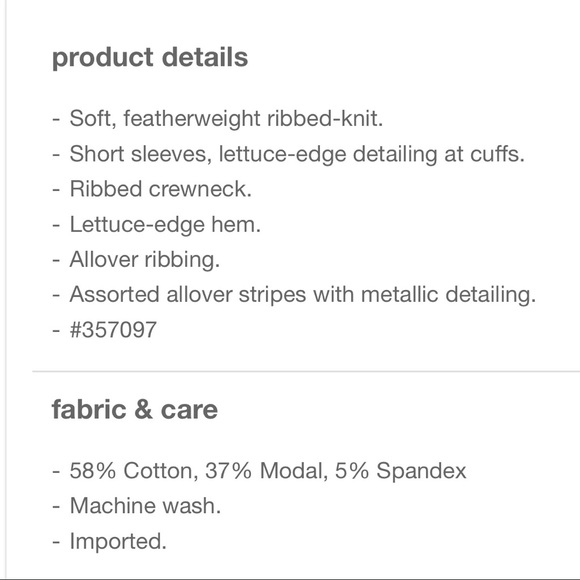 NWOT GAP Ribbed Ruffle Tee - Picture 5 of 5